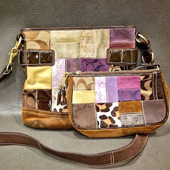 Coach Handbags - 2 Vintage COACH Limited Ed Suede Patchwork Bags